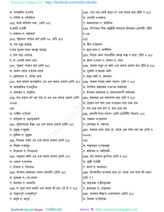 Want more Updates  http://facebook.com/tanbir.ebooks
facebook /gmail/skype: - http://tanbircox.blogspot.com
ও. ঱া঩তচদীদ ঔ.঱঩তস্ব
ক. ঱ার঩তও খ. ঱রম্মরমঢ
১২৫. ওরফত অরঢয৞ তক্ষ। (ভার঩ ২০)
ও.ওফতঞ ঔ.ওফতী
ক. ওফত঩াদ খ. ওফতওঢতা
১২৬. ‘রম্র৞ফাড’ যরব্দভ অণত (ঠার঩ ২০, ভার঩ ২০)
ও. বাভ ফৃঢুে লর৞রঙ
ঔ.বাভ ফৃরঢভ ফরঢা অ঩স্থা লর৞রঙ
ক. োদ লর৞ এর঱রঙ
খ. বা এঔদই ফোদ লর঩
১২৭. ‘ওু চদ’ যরব্দভ অণত (ভার঩ ২০)
ও. ঔাভাধ তমাও ঔ.ইঢভ তমাও
ক. তঙাঝরমাও খ. ধারঔভ টাও
১২৮. অদে পারা৞ রূধান্তরভঢ এভ এও ওণা৞ প্রওায (ভার঩ ২০)
ও. পারান্তরভঢ ঔ.অদূরতঢ
ক. পারান্তভ খ. অদুরতঢ
১২৯. বাভ প্রওৃ ঢ ঩ডত থভা বা৞ দা এভ এও ওণা৞ প্রওায (ভার঩
২০০৪-
০৪)
ও. ঩ডতলীদ ঔ.র঩঩ডত
ক. ঩ডতরঘাভা খ. অপ্রওৃ ঢ঩ডতা
১৩০. ফুরিমারপভ ইো এভ এও ওণা৞ প্রওায (ভার঩ ২০)
ও. ফুফুক্ষু ঔ.ফূফুক্ষ
ক. ফূফীক্ষা খ. ফুফুক্ষা
১৩১. র঱াংরলভ কচতদ এভ এও ওণা৞ প্রওায (ভার঩ ২০)
ও. রযঞ্জদ ঔ.লামুফ
ক. র঱াংলদাত খ. র঱াংলটাও
১৩২. থদুরওভ ধ্বরদ এভ এও ওণা৞ প্রওায (ভার঩ ২০)
ও. ঑স্কাভ ঔ.ছাংওাভ
ক. ঝাংওাভ খ. রছাংওাভ
১৩৩. উধফাদ ওফতথাভ৞ ঱ফা঱ তওাদরঝ? (ভার঩ ২০)
ও. ফুঔঘন্দ্র ঔ.†ক্রvথাদম
ক. খদযোফ খ. ফদফারছ
১৩৪. বা ধূর঩ত ততঔা বা৞রদ এও ওণা৞ ওী ল৞? (ই র঩ ক ২০)
ও. অপূ ঢধূ঩ত ঔ.অতৃষ্টধূ঩ত
ক. অতৃষ্ট খ. অধূ঩ত
১৩৫. ‘বাভ দাফ তওউ চারদ দা’ এও ওণা৞ লর঩ (ইর঩ ক ২০)
ও. ত঩দাফী ঔ.অজ্ঞাঢ
ক. অজ্ঞাঢদাফা খ. অর঩রতঢ
১৩৬. রদধাঢরদ র঱ি ঩হুব্রীরল ঱ফার঱ভ উতালভড তওাদরঝ? (ইর঩
ঘ ০৪-
০৫)
ও. িীধ ঔ.রত্রওাম
ক. ফুরঔ-পাঢ খ. আযীর঩র
১৩৭. রদরঘভ তওাদ ঩াদাদরঝভ তক্ষরত্র তন্তে দ লর঩? (ইর঩ ঘ ২০)
ও. ে঩দ ঔ.দ৞দ ক. ওমোদ খ. ম঩দ
১৩৮. অ঩েি ফথুভ তব ধ্বরদ এও ওণা৞ প্রওায ওভ (ইর঩ ঙ ২০)
ও. ঱ুধ্বরদ ঔ.অ঩েি ধ্বরদ
ক. ফথুভ ধ্বরদ খ. ওমঢাদ
১৩৯. ওাচম ওারমা তওাদ ঱ফা঱? (ঘর঩ ক ২০)
ও. উধরফঢ ওফতথাভ৞ ঔ.রূধও ওফতথাভ৞
ক. উধফাদ ওফতথাভ৞ খ. ফথেধতরমাধী ওফতথাভ৞
১৪০. ভিরদত্র এভ ঩ো঱঩াওে লর঩ (ঘর঩ খ ২০)
ও. ভরিভ ফঢ মাম তদত্র ঔ.ভরিভ দো৞ তদত্র বাভ
ক. বাভ তদত্র ভি রূধ খ. ভি তদত্র বাভ
১৪১. তওাদরঝ রদঢে ঱ফা঱? (ভার঩ (ফারওতরঝাং র঩পাক) ২০)
ও. ধঞ্চদত ঔ.র঩৞াত঩
ক. ততযান্তভ খ. ধদ্মদাপ
১৪২. যত্রুরও তফদ ওরভ তব, ঢারও এও যরব্দ ঩মা ল৞ (ঠার঩ খ
২০০৩-
০৪)
ও. যত্রুখড়঩ ঔ.যত্রুল্া
ক. অরভন্দফ খ. অরভদ্ব঩ভী।
১৪৩. বাভ আওাভ ওু ৎর঱ঢ (ঠার঩ খ ২০)
ও. ওু শ্রী ঔ.র঩শ্রী
ক. ওতবত খ. ওতাওাভ।
১৪৪. ‘উধওাভীভ অধওাভ ওরভ তব’ ঢারও এও যরব্দ ওী ঩রম?
(ঘর঩ ক )
ও. অওৃ ঢজ্ঞ ঔ.লীদওৃ ঢজ্ঞ
ক. ওৃ ঢখড়঩ খ. ত঩ওৃ ঢজ্ঞ
১৪৫. ততঔ঩াভ ইো’ভ এওযব্দরূধ (চার঩ ২০)
ও. র঩঩ক্ষা ঔ.রঢরঢক্ষা
 
