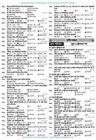 652. wb‡Pi †KvbwU wbcvZ‡b wm× mwÜi D`vniY?
G GK+`k=GKv`k L wbt+Pq=wbðq
M cwi+Kvi=cwi®‹vi N ll+_=lô
653. †h mwÜ †Kv‡bv wbqg gv‡b bv, Zv‡K e‡j [Kz. Õ06]
K e¨ÄbmwÜ L ¯^imwÜ
G wbcvZ‡b wm× mwÜ N wemM© mwÜ
654. wb‡Pi †KvbwU wbcvZ‡b wm× mwÜ? [wm. Õ06]
K cwi®‹vi L DÌvb M ms¯‹vi G e„n¯•wZ
655. †Kvb mwÜwU wbcvZ‡b wm× mwÜ? [h. Õ96; e. Õ06]
K †cŠ + AK = ceK L ivR + bx = ivÁx
M mr + wPšv = mw”Pšv G e„nr + cwZ = e„n¯•wZ
656. Ô†lvokÕ k‡ãi mwVK mwÜwe‡”Q` †KvbwU? [h. Õ05]
K †lvo + k L lo + Ak M lV + `k G lU + `k
657. wbcvZ‡b wm× mwÜ †KvbwU? [Kz. Õ05]
K mšvc L cwi”Q` M c×wZ G †cÖŠp/†lvok
658. wbcvZ‡b wm× mwÜ wb‡Pi †KvbwU?
K cwi+Kvi L GK+QÎ M myc+Aš G eb+cwZ
659. †Mv¯•` -Gi mwÜwe‡”Q` Kx n‡e? [iv. 2000]
K †Mvi + c` G †Mv + c` M †MŠ + c` N †MŠi + c`
660. ÔgbxlvÕ †Kvb mwÜi D`vniY?
K ¯^imwÜi L e¨Äb mwÜ
G wbcvZ‡b wm× mwÜ N wemM© mwÜ
661. ÔgbxlvÕ-Gi mwÜwe‡”Q` †KvbwU? [iv. Õ09; h. Õ03; wm. Õ09; e. Õ10, Õ05]
G gbm + Clv L gbt + Clv M gbk + Blv N gwb + Clv
662. Ôeb¯•wZÕ-Gi mwÜwe‡”Q` †KvbwU? [Xv. Õ01; h. Õ10]
K ebt + cwZ L eb + ¯•wZ M ebm + cwZ G eb + cwZ
663. Ô`y¨‡jvKÕ-Gi mwÜwe‡”Q` †KvbwU? [Xv. Õ08; wm. Õ05; e. Õ07]
G w`e + †jvK L `xe + †jvK M `y¨j + AK N `yj + IK
664. †KvbwU wbcvZ‡b wm× mwÜi D`vniY? [iv. Õ10; h. Õ08]
K cwi®‹vi G ci¯•i M cyi¯‹vi N cwi”Q`
665. ÔgvZ©ÊÕ †Kvb mwÜmvwaZ kã?
K ¯^i L e¨Äb M we‡kl wbqg G wbcvZb
666. wb‡Pi †KvbwU wbcvZ‡b wm× mwÜ?
K ms¯‹vi L cwi®‹vi G Z¯‹i N ms¯‹…Z
 wemM© mwÜ
667. wemM© mwÜ e¯‘Z †Kvb mwÜi AšM©Z? [e. Õ08, Õ06]
G e¨ÄbmwÜi L ¯^imwÜi
M wbcvZ‡b wm× e¨Äb mwÜi N wbcvZ‡b wm× ¯^imwÜi
668. ms¯‹…Z mwÜi wbq‡g c‡`i Ašw¯’Z i I m A‡bK †¶‡Î Kxiƒ‡c
D”PvwiZ nq?
K A‡Nvl AícÖvY aŸwb G A‡Nvl D®§aŸwb
M A‡Nvl gnvcÖvY aŸwb N †Nvl gnvcÖvY aŸwb
669. wemM©‡K Kq fv‡M fvM Kiv n‡q‡Q? [P. Õ05]
K 5 fv‡M G 2 fv‡M M 4 fv‡M N 3 fv‡M
670. LuvwU evsjvq †Kvb mwÜ †bB? [wm. Õ01]
K ¯^imwÜ L e¨ÄbmwÜ G wemM© mwÜ N evsjv mwÜ
671. ÔAÕ aŸwbi ciw¯’Z wem‡M©i ci ÔAÕ aŸwb _vK‡j G ÔAÕ aŸwb wg‡j
†Kvb aŸwb nq?
K G G I M i N A
672. †KvbwU wemM© mwÜ? [Xv. Õ01; P. Õ96]
G Z‡ZvwaK L we`¨vjq M w`Mš N cwi”Q`
673. †KvbwU wemM© mwÜi D`vniY?
G bg¯‹vi L cwi®‹vi M ci¯•i N eb¯•wZ
674. ÔcÖvZtivkÕ-Gi mwÜwe‡”Q` Kx n‡e?
K cÖvZ+ivk L cÖvZt+ivk G cÖvZt+Avk N cÖvZ+Avk
675. Ô`y‡h©vMÕ-Gi mwÜwe‡”Q` Kx? [Xv. 2000]
K `ynt + †hvM G `yt + †hvM M `yi+†hvM N `yn + †hvM
676. Ôabyó¼viÕ k‡ãi mwÜwe‡”Q` †KvbwU?
G abyt+U¼vi L aby+U¼vi M abym+U¼vi N abyl+U¼vi
677. Ôwb®‹iÕ kãwUi mwÜwe‡”Q` †KvbwU? [h. Õ06; P. Õ96]
K wbl + Ki L wbm + Ki G wbt + Ki N bxt + Ki
678. ÔbxieÕ k‡ãi mwÜwe‡”Q` †KvbwU?
K bx+ie L wb+ie G wbt+ie N wbi+Ae
679. D-Kv‡ii ci wemM© (t) Ges Zvi c‡i ÔKÕ _vK‡j †Kvb e¨ÄbaŸwb
e‡m? [h. Õ92]
K m G l M k N h
680. ÔAninÕ-Gi mwÜwe‡”Q` †KvbwU? [Xv. Õ10]
K Ant + in G Ant + An M Ant + Ant N An + in
681. Anwb©k −−−− mwVK mwÜwe‡”Q` †KvbwU?
K An+wbk L A‡nv+wbkv G Ant+wbkv N Ani+wbk
682. mwÜi wemM© †jvc nq †Kvb mwÜwU‡Z?
K cÖvZt + Kvj G wkit + †Q` M wkit + cxov N gbt + Kó
683. †KvbwU wemM© mwÜ?
K cwi®‹vi L we‡”Q` M eb¯•wZ G m‡`¨vRvZ
684. wemM©‡hv‡M mvwaZ mwÜe× kã bq †KvbwU?
K bg¯‹vi L Avkxev©` M cybivq G cwi®‹vi
685. †KvbwU we‡kl wemM© mwÜi D`vniY?
K Anin L `yt¯’ G fv¯‹i N bg¯‹vi
Z…Zxq Aa¨vq
cÖ_g cwi‡”Q` cyi“l I ¯xevPK kã
 cyi“l I ¯xevPK kã
686. cyi“l ev ¯x wb‡`©kK mÎ‡K e¨vKi‡Y Kx ejv nq? [h. Õ08, Õ96]
K ePb G wj½ M cyi“l N evP¨
687. LuvwU evsjv ¯xevPK k‡ã we‡klYwU †Kgb nq? [Kz. Õ01]
K ¯xevPK nq G cyi“levPK nq
M wbZ¨ cyi“levPK nq N wbZ¨ ¯xevPK nq
688. †KvbwUi ¯xwj½ wfbœ kã? [wm. Õ01]
K †R‡j G weØvb M bvbv N †KvwKj
689. evsjv e¨vKi‡Y †Kvb c‡` ms¯‹…Z wj‡½i wbqg AbymiY K‡i bv?
[Xv. Õ03; iv. Õ09, Õ94]
A_ev, evsjv fvlvi †¶‡Î ms¯‹…Z e¨vKi‡Y wj½vš‡ii wbqg gvbv nq bv
†Kvb c‡`? [Kz. Õ09]
G we‡klY L Ae¨q M me©bvg N we‡kl¨
 evsjvq cyi“l I ¯xevPK kã
690. evsjvq cyi“l I ¯xevPK kã gjZ Kq fv‡M wef³? [P. Õ04]
G `yB L wZb M Pvi N cuvP
691. cZœxevPK A‡_© ¯xevPK kã †KvbwU? [e. Õ06]
K bb` L gyiwM M LyKx G Rv/fvex
692. †KvbwU cZœx A‡_© ¯xevPK kã?
[Xv. Õ04, Õ96, Õ92; iv. Õ07; h. 2000, Õ93; Kz. Õ08, Õ96, Õ93; e. Õ07]
K QvÎx G `vw`/PvwP/gvwg M Avqv N mrgv
693. †KvbwU cwZ I cZœx A‡_© e¨eüZ n‡q‡Q? [Xv. Õ03]
G b›`vB-bb` L cvMj-cvMwjbx
M fvB-†evb N †`ei-bb`
 evsjvq ¯x cÖZ¨q
694. Ô†e½gvÕ k‡ãi ¯xevPK kã †KvbwU? [wm. Õ08]
G †e½gx L †e½gvbx M †eOvwg N †e½x
695. †KvbwU ÔCÕ cÖZ¨q †hv‡M MwVZ ¯xevPK kã? [Kz. Õ92]
G †e½gx L KvOvjx M VvKzix N gRyix
696. †Kvb kãwU ÔCÕ cÖZ¨q †hv‡M MwVZ ¯xevPK kã?
K †R‡jbx G K…lvYx M PvKivbx N mvwcbx
697. †Kvb cÖZ¨qwU hy³ n‡j ¯xevPK k‡ã KLbI KLbI AeÁvi fve
cÖKvk cvq? [P. 01]
K Avbx G bx M Bbx N C
698. ÔbxÕ ¯x cÖZ¨q †hv‡M MwVZ kã †KvbwU? [h. Õ03; e. Õ01]
A_ev, bx cÖZ¨q hy³ †Kvb k‡ã AeÁvi fve cÖKvk cvq?
K bbw`bx G Wv³vibx M PvKivbx N VvKzivbx
699. †KvbwU ÔbxÕ cÖZ¨qhy³ ¯xevPK kã? [P. Õ08]
G wfLvwibx L KvOvwjbx M †Mvqvwjbx N bvwcZvbx
700. cyi“levPK k‡ãi †k‡l ÔCÕ _vK‡j ¯xevPK k‡ã ÔbxÕ nq Ges ÔCÕ B
nq−−−− Gi D`vniY †KvbwU?
K bvwcZvbx L evwNbx G wfLvwibx N †avcvbx
701. ÔAvbxÕ ¯x cÖZ¨q †hv‡M MwVZ ¯xevPK kã †KvbwU? [iv. Õ05]
K evwNbx G PvKivbx M fvMbx N †R‡jbx
Updated Bangla e-books(pdf): www.facebook.com/tanbir.ebooks
Any kind of e-book  Software : www.tanbircox.blogspot.com
 