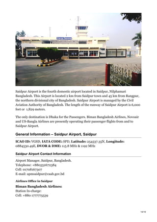 Bangladesh airports list of airports in bangladesh | PDF
