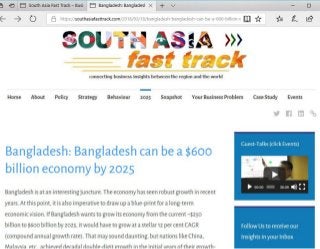 Bangladesh can be a $600 billion economy by 2025 www.SouthAsiaFastTrack.com