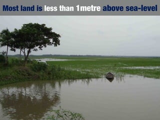 Most land is less than 1metre above sea-level
 