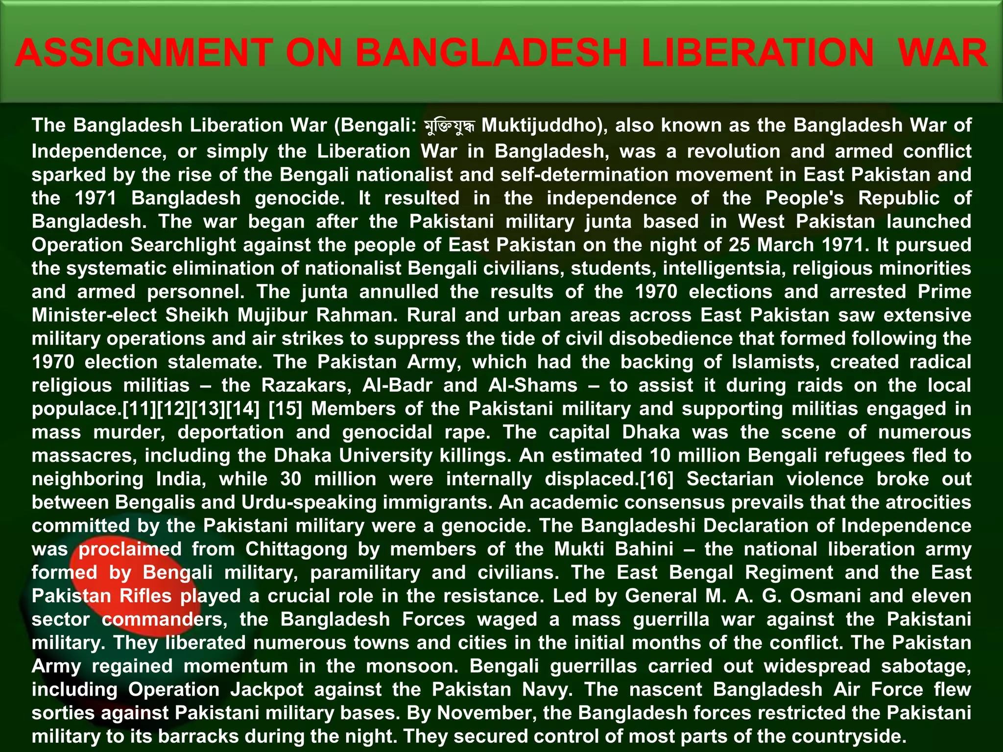 Bangladesh liberation ware | PPT Bangladesh liberation ware | PPT