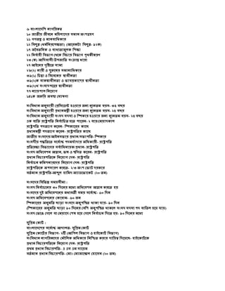 ৬ িাংিাজেবশ নাগবেেত্ব
১০ োতীে েীিজন ব িাজেে স ান অংশগ্র ণ
১১ গণতন্ত্র ও ানিাবধোে
১২ বিিুপ্ত (ধ ববনেজপক্ষতা) (আজেেটা বিিুপ্ত- ৯২ে)
১৭ অবিতবনে ও িাধযতা ূিে বশক্ষা
২২ বনিবা ী বিভাগ দথজে বিচাে বিভাগ পতথেীেেণ
২৩ (ে) আবেিাসী/উপোবত সংক্রান্ত ধাো
২৭ আইজনে েতবষ্টজত সা য
২৮(২) নােী ও পুরুজষে স ানাবধোে
৩৯(১) বচন্তা ও বিজিজেে স্বাধীনতা
৩৯(২)ে িােস্বাধীনতা ও ভািপ্রোজশে স্বাধীনতা
৩৯(২)ি সংিােপজত্রে স্বাধীনতা
৭৭ নযােপাি বনজোগ
১৪১ে েরুবে অিস্থা দঘাষণা
সংবিধান অনুর্ােী দপ্রবসজডন্ট ওোে েনয নূযনত িেস- ৩৫ িেে
সংবিধান অনুর্ােী প্রধান ন্ত্রী ওোে েনয নূযনত িেস- ২৫ িেে
সংবিধান অনুর্ােী সংসে সেসয ও বেোে ওোে েনয নূযনত িেস- ২৫ িেে
এে িযবক্ত োষ্ট্রপবত বনিবাবচত জত পাজেন- ২ িাে/দ োেোি
োষ্ট্রপবত পেতযাগ েজেন- বেোজেে োজে
প্রধান ন্ত্রী পেতযাগ েজেন- োষ্ট্রপবতে োজে
োতীে সংসজেে/আইনসভাে প্রধান/সভাপবত- বেোে
সংসেীে পদ্ধবতজত সজিবাচ্চ পে র্বাোে অবধোেী- োষ্ট্রপবত
প্রবতেক্ষা বিভাজগে সিবাবধনােে/প্রধান- োষ্ট্রপবত
সংসে অবধজিশন আহ্বান, ভঙ্গ ও স্থবগত েজেন- োষ্ট্রপবত
প্রধান বিচােপবতজে বনজোগ দেন- োষ্ট্রপবত
বনিবাচন েব শনােজেে বনজোগ দেন- োষ্ট্রপবত
োষ্ট্রপবতজে অপসােণ েেজত- ২/৩ অংশ দভাট েেোে
িতব ান োষ্ট্রপবত-আব্দুি াব ে অযাডজভাজেট (২০ ত )
সংসজেে বিবভন্ন স েসী া :
সংসে বনিবাচজনে ৩০ বেজনে জধয অবধজিশন আহ্বান েেজত ে
সংসজেে েুই অবধজিশজনে ধযিতী স ে সজিবাচ্চ- ৬০ বেন
সংসে অবধজিশজনে দোো - ৬০ েন
বেোজেে অনু বত োড়া সংসজে অনুপবস্থত থাো র্াে- ৯০ বেন
(বেোজেে অনু বত োড়া ৯০ বেজনে দিবশ অনুপবস্থত থােজি সংসে সেসয পে িাবতি জে র্াে)
সংসে দভজঙ দগজি িা দ োজে দশষ জে দগজি বনিবাচন বেজত ে- ৯০ বেজনে জধয
সুবপ্র দোটব :
িাংিাজেজশে সজিবাচ্চ আোিত- সুবপ্র দোটব
সুবপ্র দোজটব ে বিভাগ- ২টি (আবপি বিভাগ ও াইজোটব বিভাগ)
সংবিধান নাগবেেজেে দ ৌবিে অবধোে বনবিত েোে োবেত্ব বেজেজে- াইজোটব জে
প্রধান বিচােপবতজে বনজোগ দেন- োষ্ট্রপবত
প্রথ প্রধান বিচােপবত- এ এস এ সাজে
িতব ান প্রধান বিচােপবত- দ াঃ দ াোজেি দ াজসন (২০ ত )
 
