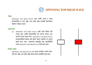 cwiPq:
SPINNING TOP HIGH WAVE Ggb GKwU GKK I ¯^Zš¿
K¨v‡Ûjw÷K hv Avc †UªÛ Ges WvDb †UªÛ gv‡K©‡U wifvm©v‡ji
m¤¢vebv evwo‡q †Zv‡j|
†Pbvi Dcvq:
(1) SPINNING TOP HIGH WAVE LyeB †QvU wi‡qj ewW
m¤úbœ Ggb GKwU K¨v‡Ûjw÷K hvi Avcvi k¨v‡Wv Ges
†jvqvi k¨v‡Wv A‡bK j¤^v| SPINNING TOP HIGH WAVE
K¨v‡Ûjw÷‡Ki wi‡qj ewW eywjk A_ev †eqvwik †h †Kv‡bv
cÖKvi n‡Z cv‡i| mvaviYZt gv‡K©‡Ui nvB †fvjvwUwjwU
†k‡l SPINNING TOP HIGH WAVE ˆZwi n‡q _v‡K|
wecixZ c¨vUvb©:
SPINNING TOP HIGH WAVE Gi †Kv‡bv wecixZ c¨vUvb© †bB|
GwU Avc †UªÛ Ges WvDb †UªÛ Dfq cÖKvi gv‡K©‡UB KvR K‡i|
17 SPINNINGTOPHIGH WAVE
১৯
 
