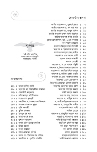 161  Aa¨¶ nvwg`v Avjx
165  Aa¨vcK Wv. wbRvgDwÏb Avn‡g`
169  †di‡`Šmx gRyg`vi
173  Kwe Ave`yj nvB wkK`vi
177  cÖ‡dmi W. byi“bœex
181  Aa¨vwcKv W. iIkb Aviv wd‡ivR
183  Lvqi“j Av‡bvqvi gyKzj
187  nvwm PµeZx©
191  mywRZ †gv¯—dv
195  Bbvgyj nK Lvb
199  mvbvDj nK eveyj
203  gykZvK Avn‡g`
207  mvjvn& DwÏb †gv¯—vb gvwbK
211  wRj-yi ingvb
215  mvabv Avn‡g`
219  j¯‹i †gvnv¤§` Kvwkd
221  i“eve †gv. Bg‡ivR Lvb †mŠif
223  Aa¨vwcKv W. myivBqv cvifxb
RvZxq Aa¨vcK Wv. byi“j Bmjvg  11
RvZxq Aa¨vcK Wv. Gg Avi Lvb  15
RvZxq Aa¨vcK Wv. Avãyj gvwjK  19
RvZxq Aa¨vcK ˆmq` Avjx Avnmvb  23
RvZxq Aa¨vcK Kexi †PŠayix  29
Gqvi fvBm gvk©vj (Ae.) G †K L›`Kvi  33
Kwe kvgmyi ivngvb  37
Aa¨vcK wRj-yi ingvb wmwÏKx  41
Aa¨vcK W. gyRvd&di Avn‡g`  45
Aa¨vcK Ave`yj-vn Avey mvqx`  49
Avj-vgv W. Gg kg‡ki Avjx  53
gy¯—vdv Rvgvb AveŸvmx  57
Kvgvj †jvnvbx  61
Aa¨vcK W. G †K AvRv` †PŠayix  65
Aa¨vcK W. ˆmq` Av‡bvqvi †nv‡mb  69
Aa¨vcK W. Iqvwn` DwÏb gvngy`  73
Aa¨vcK W. Rvwgjyi †iRv †PŠayix  77
Aa¨vcK Wv. †gv. bRi“j Bmjvg  81
wePvicwZ G †K Gg mv‡`K  85
wePvicwZ †gvnv¤§` †Mvjvg iveŸvbx  89
wePvicwZ †gvnv¤§` Avãyi iDd  93
Aa¨vcK wmwÏKzi ingvb  97
KvRx dRjyi ingvb  101
Aa¨vcK Avby †gvnv¤§`  103
Aa¨vcK W. AvBbyb wbkvZ  107
W. KvRx LjxKz¾gvb Avng`  111
Aa¨vcK W. gvngy`-Dj Avgxb  115
GW‡fv‡KU mvjgv Avjx  119
AvwRR †g‡ni  123
Aa¨vcK W. gyCbyÏxb Avng` Lvb  125
AvPvh© W. c‡ik P›`ª gÛj  129
¯^vgx w¯’ivZ¥vb›`Rx gnvivR  133
AvP©wekc †cŠwjbym K¯—v  141
Kwe ˆmq` kvgmyj nK  145
Kwe †ejvj †PŠayix  149
iv‡g›`y gRyg`vi  151
Ave`yj gvbœvb ˆmq`  155
KvRx Av‡bvqvi †nv‡mb  157
†Kvqv›Uvg fvebv
mvdj¨Mv_v
(GB eB‡q cÖKvwkZ
mKj gZvgZ I Abyf~wZ
Av‡jvP‡Ki wbR¯^)
m~wPcÎ
 