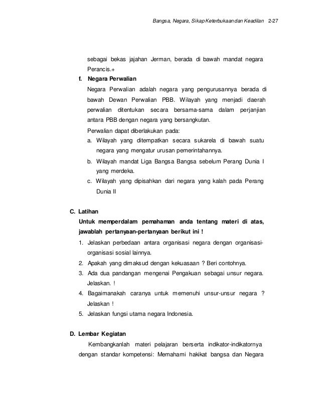Contoh Soal Uraian Hakikat Bangsa Dan Negara Beserta