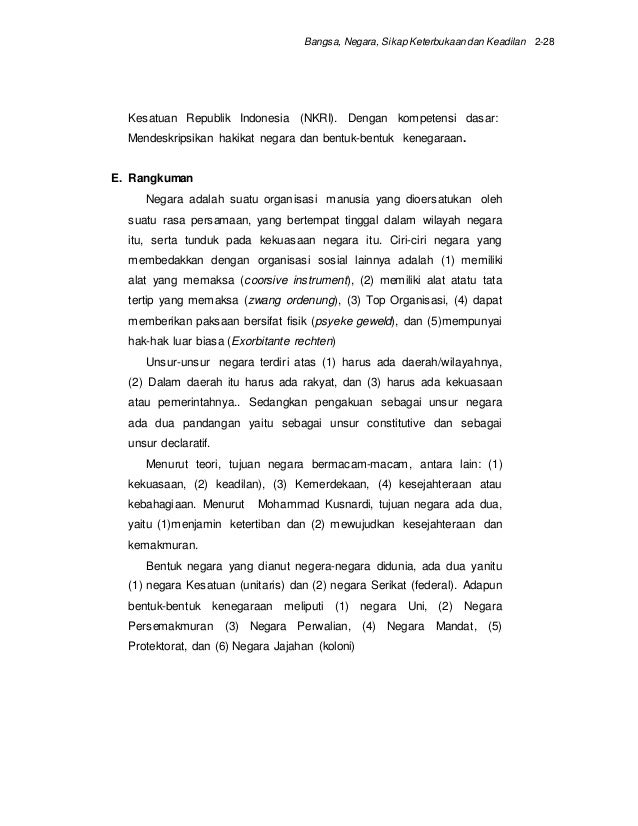 Bangsa, negara, sikap keterbukaan dan keadilan