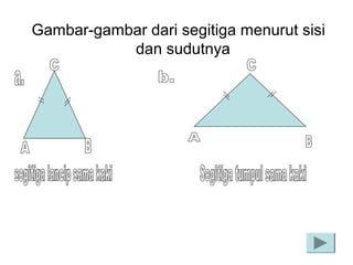 Gambar-gambar dari segitiga menurut sisi
dan sudutnya

 