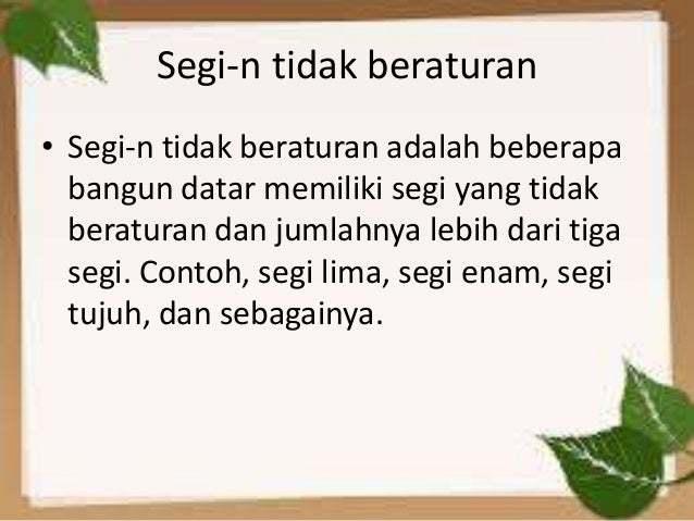 Bangun Datar Dan Sifatnya