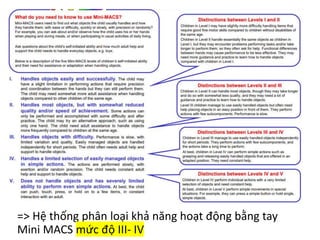 => Hệ thống phân loại khả năng hoạt động bằng tay
Mini MACS mức độ III- IV
 