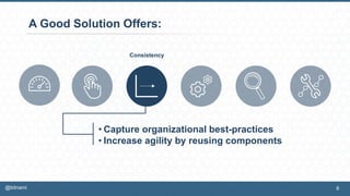 A Good Solution Offers:
• Capture organizational best-practices
• Increase agility by reusing components
Consistency
8@bitnami
 