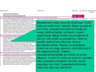Menadžment rizika mora biti dinamičan. Profil rizika se može brzo mijenjati. Mogu se pojaviti novi rizici, postojeći povećati ili smanjiti po svojoj veličini/značaju, kontekst u kojem organizacija djeluje možće se promijeniti itd. Ako se rizik profila ne provjerava, može se koristiti neažurirana slika kao osnova donošenja odluka. Radnje na upravljanju rizikom se ne mogu ispravno prioritetizovati ili biti najekonomičniji. Vrijeme menadžmenta/osoblja se možda ne koristi efikasno. Izvršni tim terba da redovno razmatra kako upravljati značajnim rizicima, koji se pojavljuju novi rizici i sugerisati eliminaciju rizika koji više nisu relevantni. 