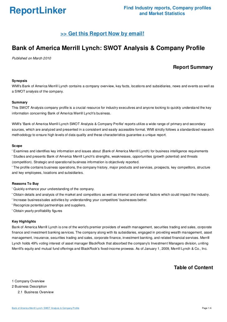bank of america swot analysis Bank of america is one of the world’s largest financial institutions, serving individual consumers, small- and middle-market businesses and large corporations it is the largest bank holding company in the united states, by assets, and the second largest bank by market capitalization. bank of america swot analysis Bank of america is one of the world’s largest financial institutions, serving individual consumers, small- and middle-market businesses and large corporations it is the largest bank holding company in the united states, by assets, and the second largest bank by market capitalization.