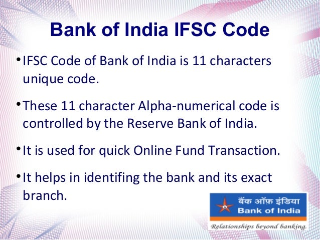 IFSC Code of Bank of India and Axis Bank.