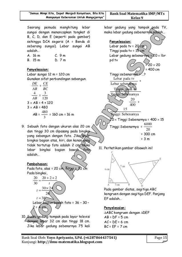 Bank soal-kesebangunan-kekongruenan