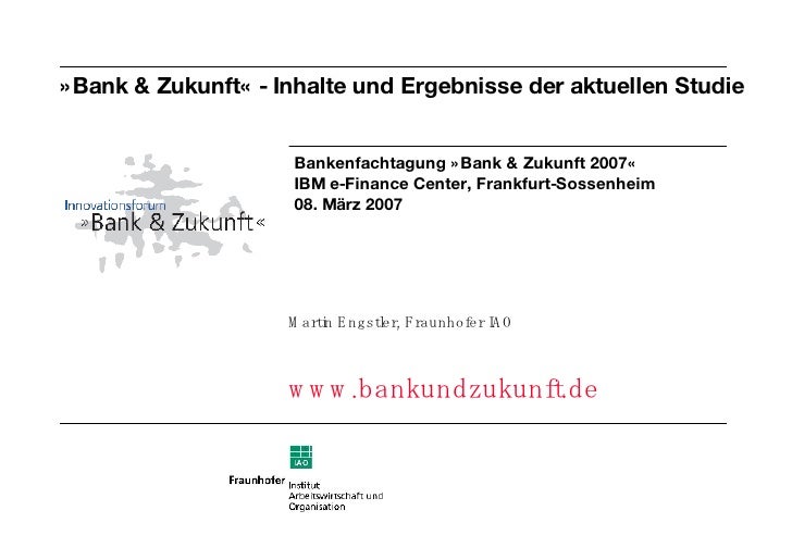 Bank Und Zukunft Ergebnisse Einer Studie