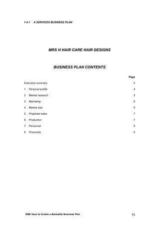 TEMPLATE OF A BANKABLE BUSINESS PLAN DOCUEMNT | PDF