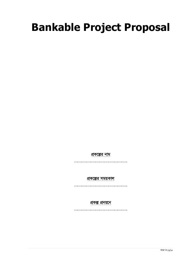 bankable business proposal format