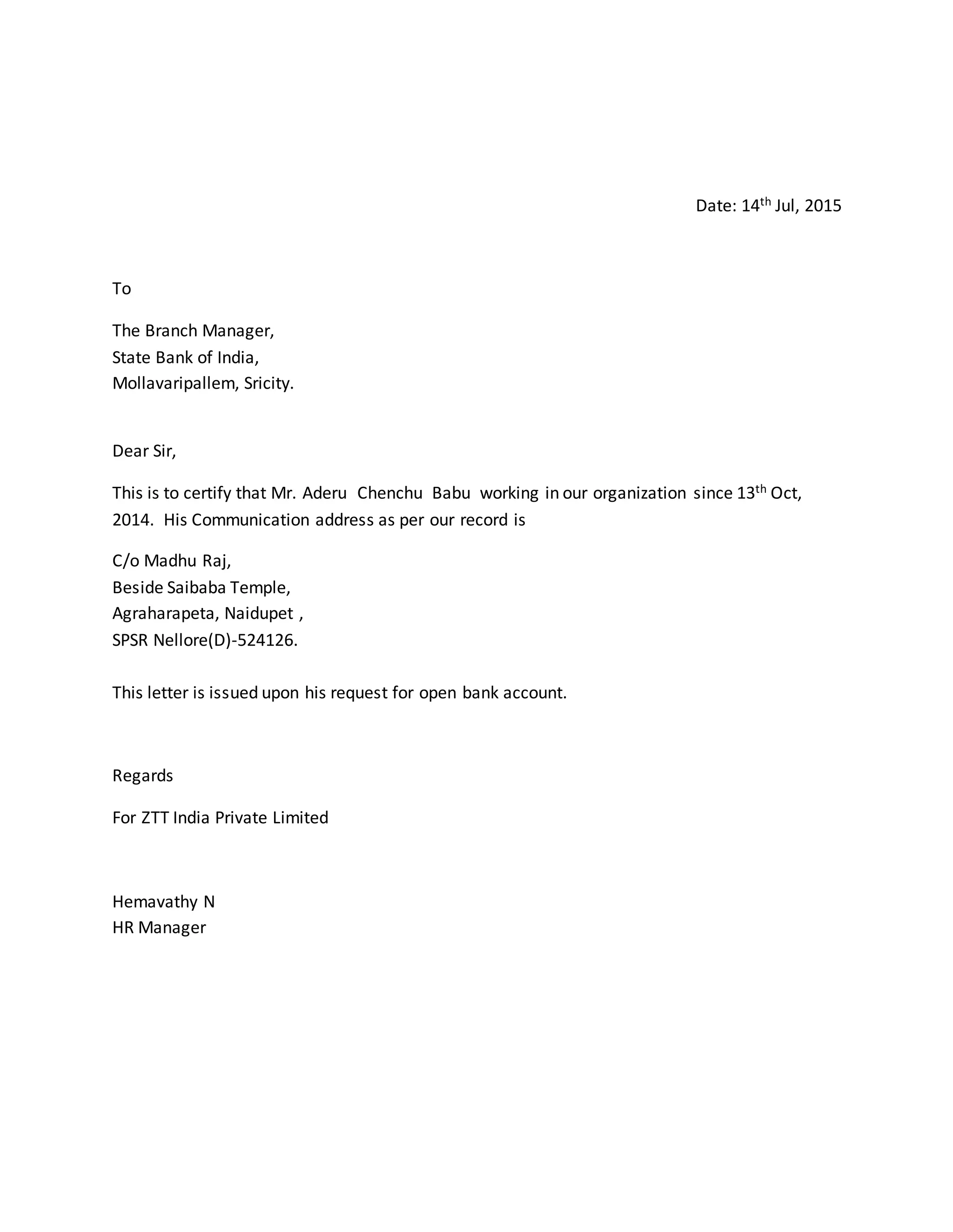 Bank account | DOCX