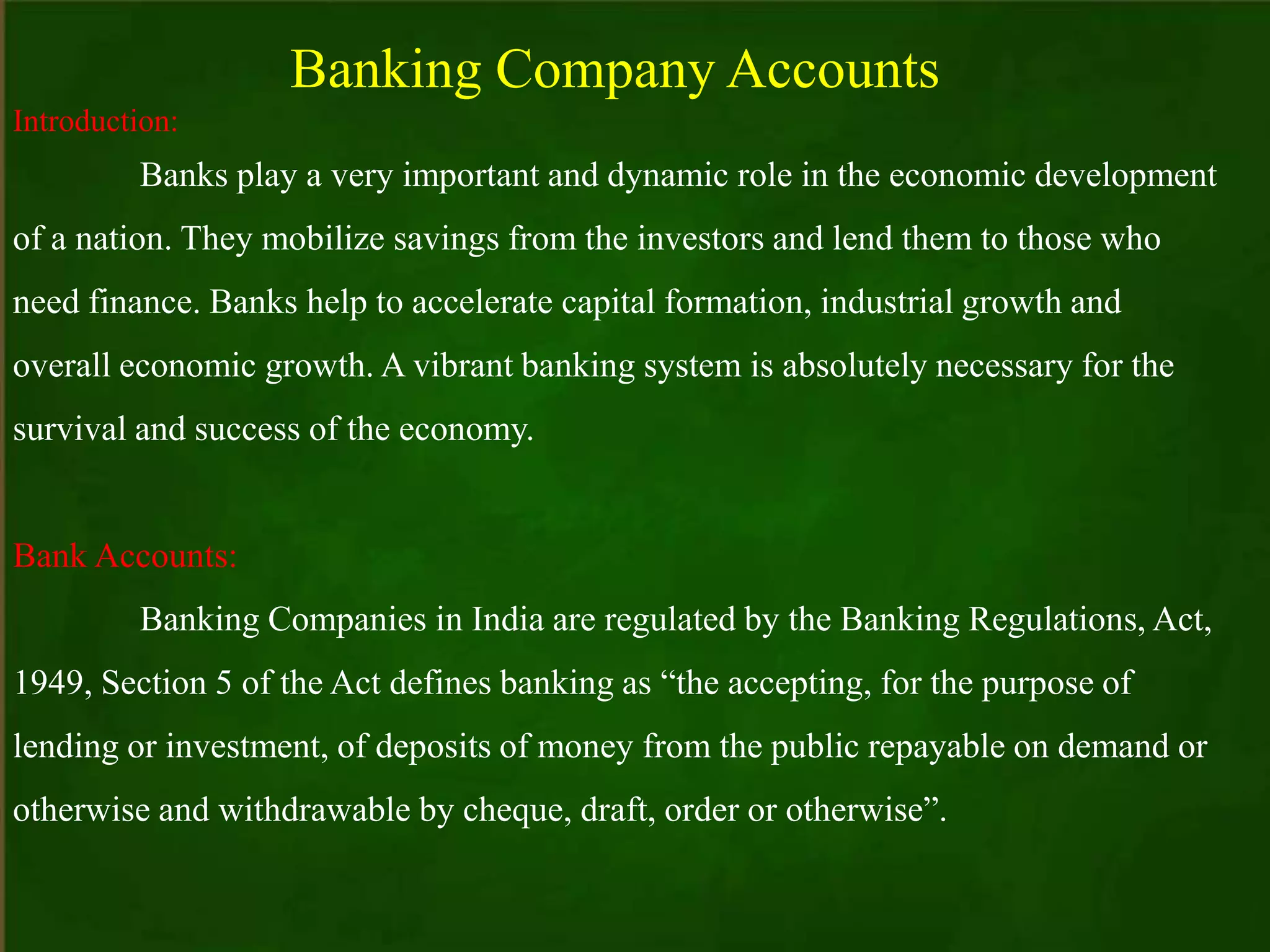 Bank Accounts | PPTX