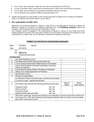 Bank audit manual_2016 | PDF