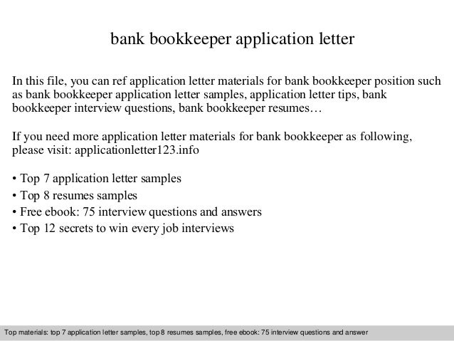 bookkeeper resume cover letters