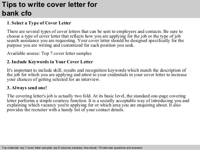 cfo cover letters