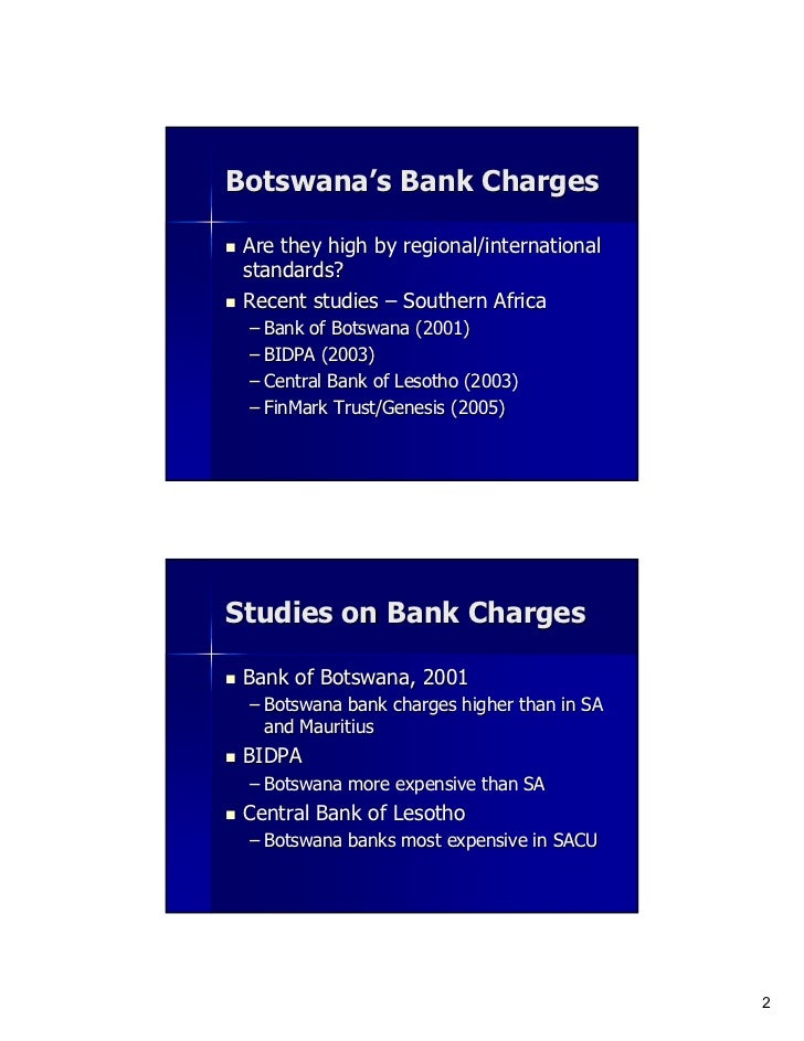 2006 Bank Charges Competition And Access To Banking