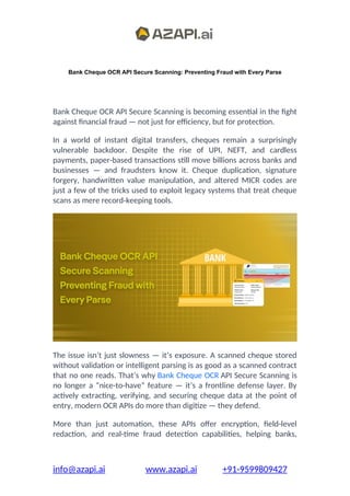 Bank Cheque OCR API Secure Scanning Preventing Fraud with Every Parse ...