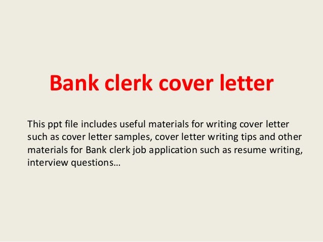 Sample Cover Letter Bank Citem