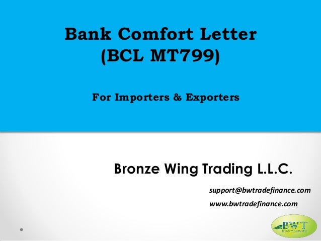 Bank Comfort Letter Bcl Bank Bcl Mt799