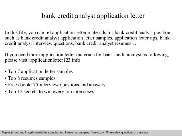 job description of credit analyst