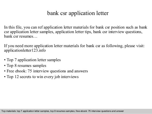 csr cover letter