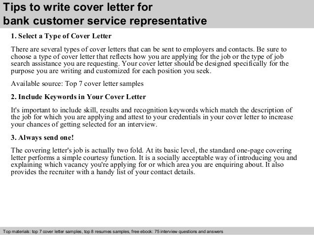 Cover letter for customer service position