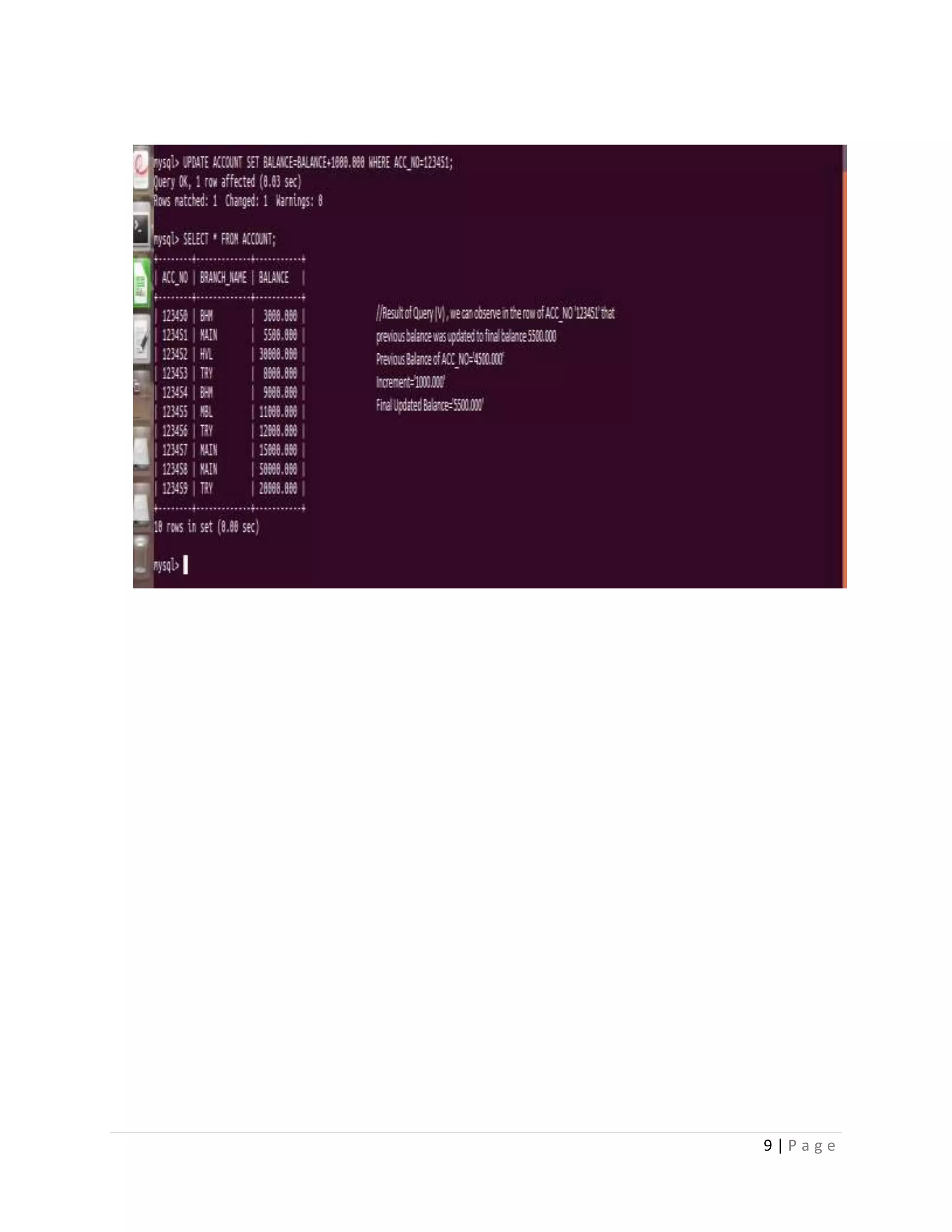 Bank Database using MySQL | PDF