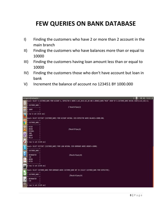 Bank Database using MySQL | PDF | Databases | Computer Software and ...