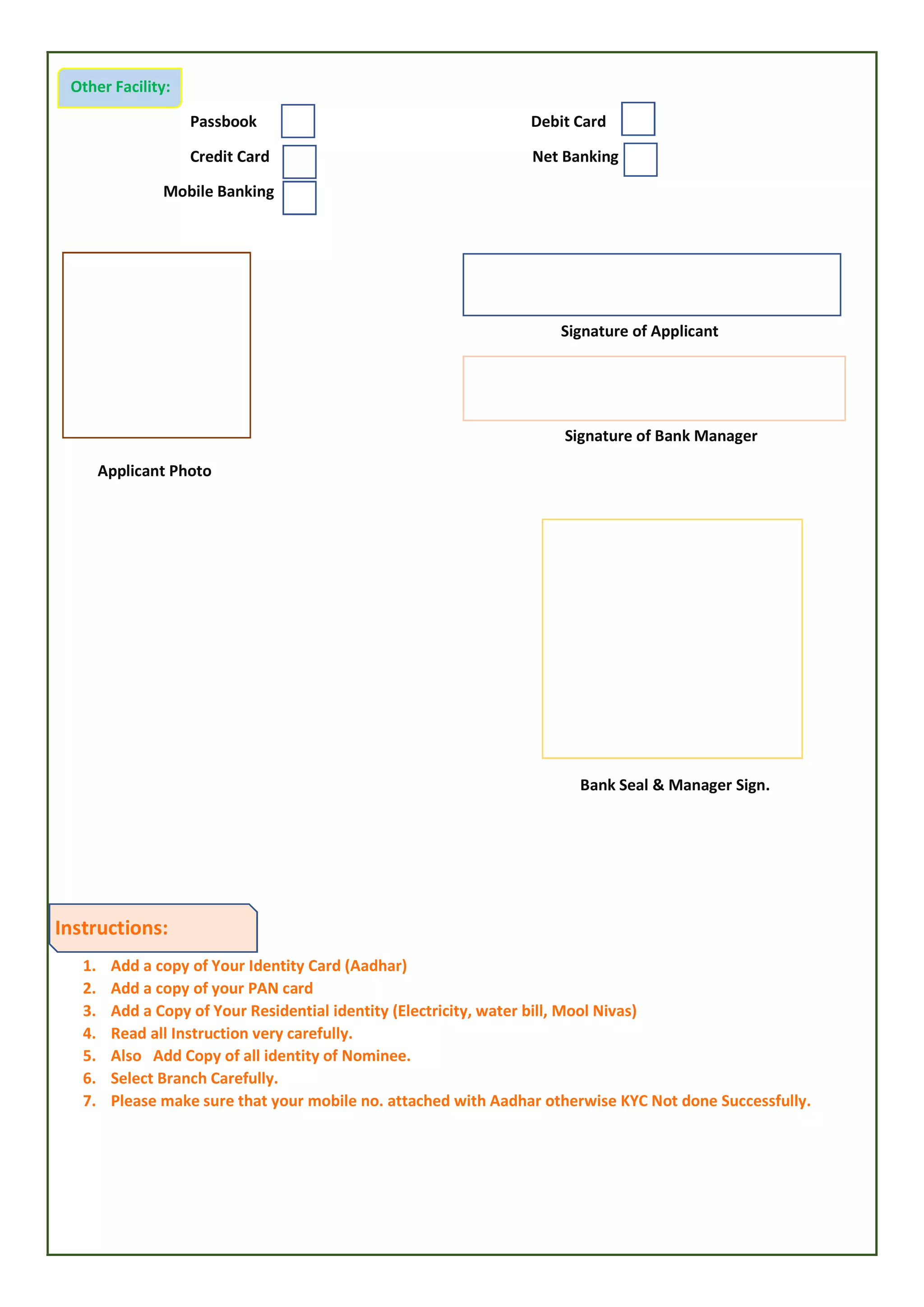 Bank Application Form In Document Or Word Pdf