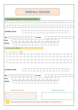 Bank Application Form In Document or Word . | PDF