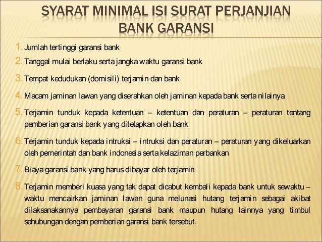 Contoh Surat Penerbitan Bank Garansi