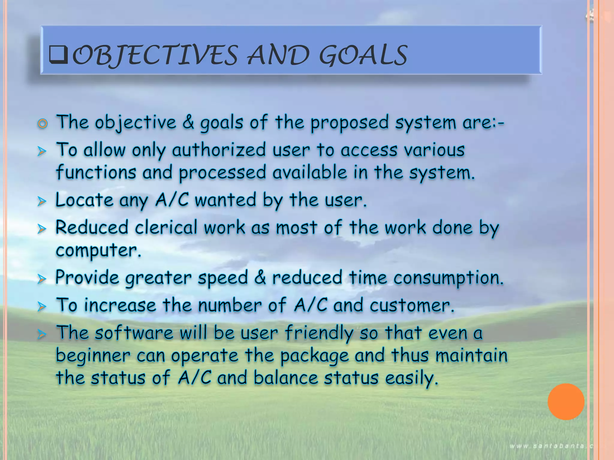 OBJECTIVES AND GOALS
 