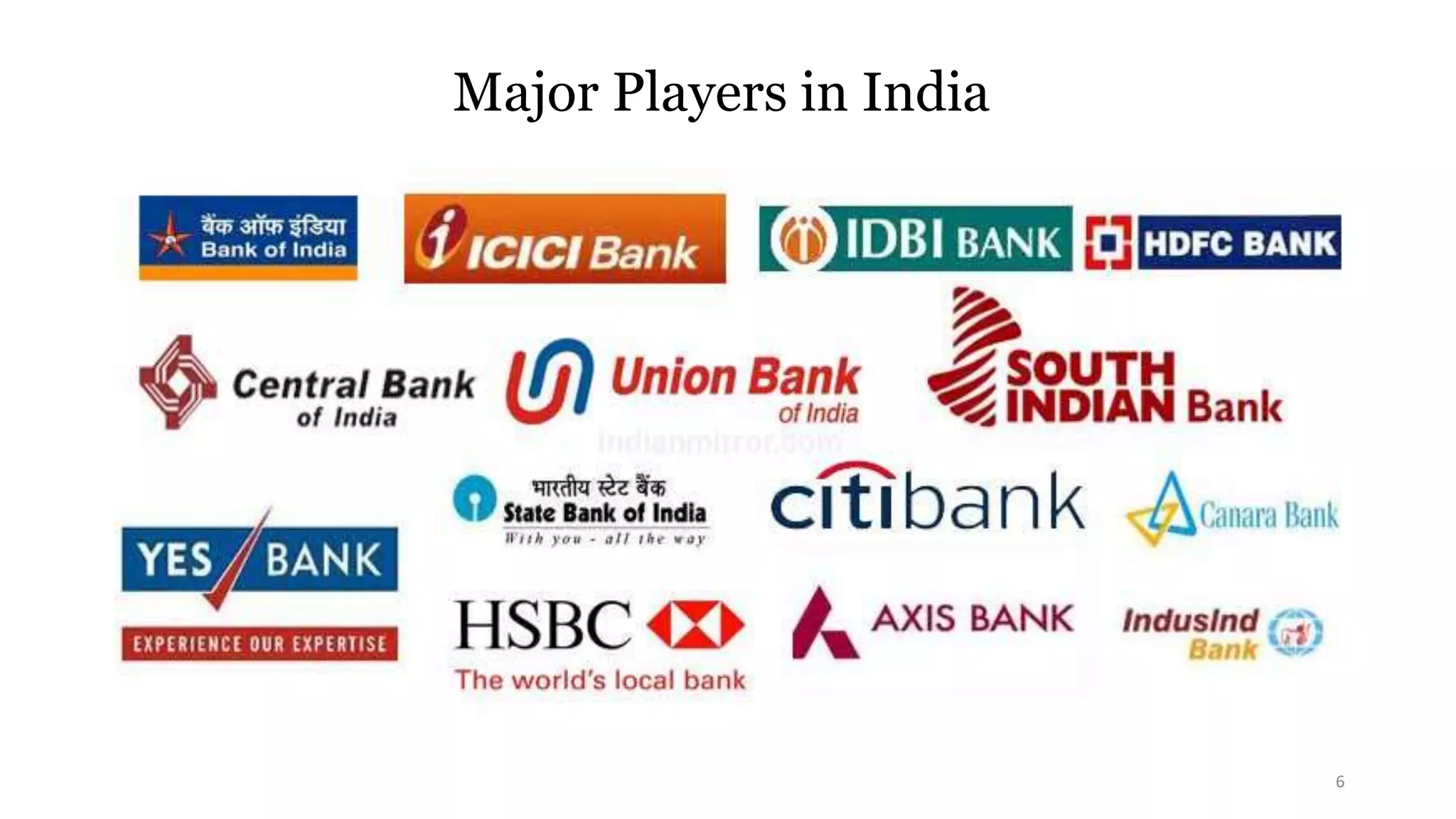 Major Players in India 
6 
 