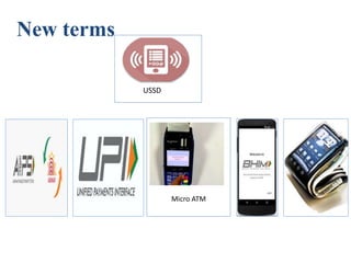 New terms
USSD
Micro ATM
 