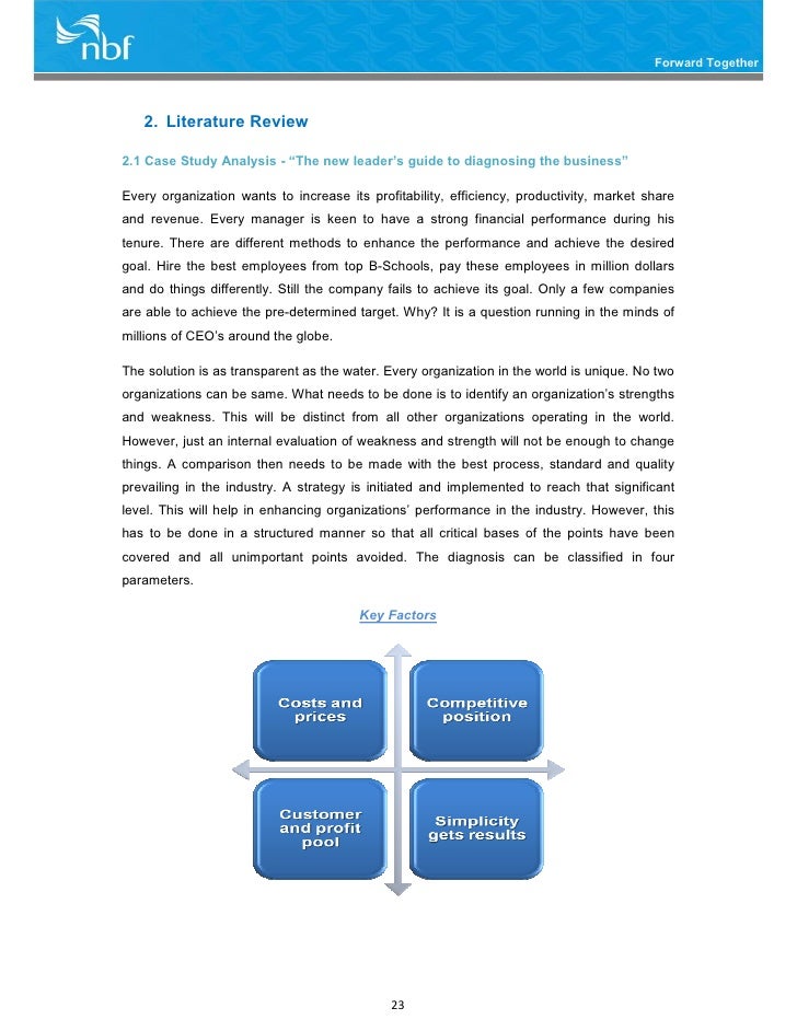 literature review financial performance