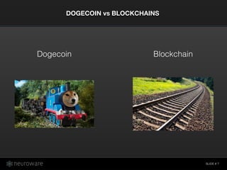 SLIDE #
DOGECOIN vs BLOCKCHAINS
7
Dogecoin Blockchain
 