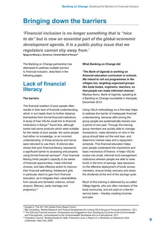 Banking on Change - Breaking the Barriers to Financial Inclusion | PDF