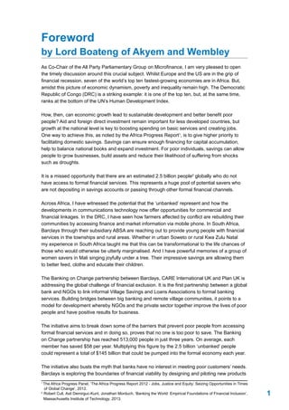 Banking on Change - Breaking the Barriers to Financial Inclusion | PDF