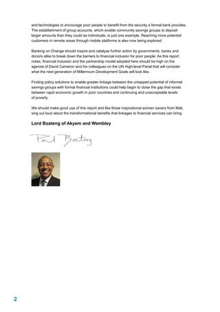 Banking on Change - Breaking the Barriers to Financial Inclusion | PDF