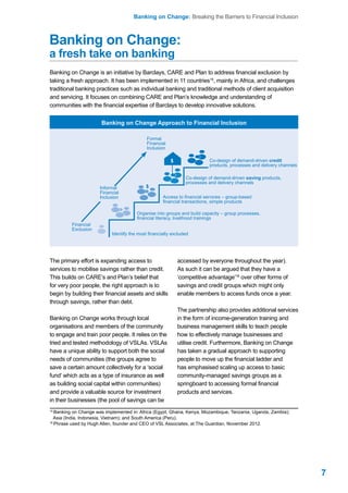 Banking on Change - Breaking the Barriers to Financial Inclusion | PDF