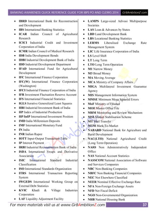 Banking awareness quick reference guide 2014   gr8 ambitionz