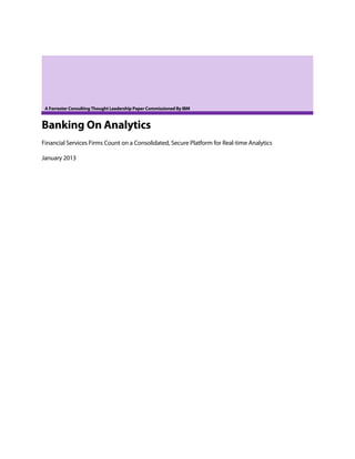 Banking on analytics